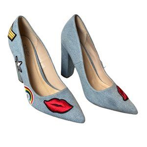 Not just any Pump, blue jean block heel pumps